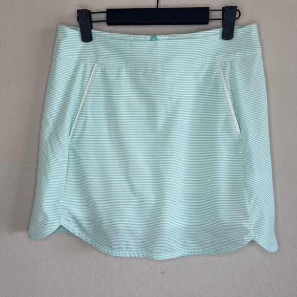 Vineyard Vines Performance Striped Mint Skort Curved Hem - Size S - Picture 1 of 6